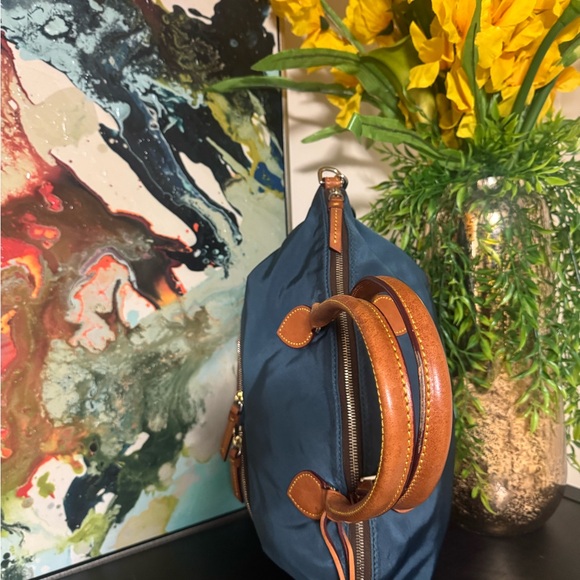 Dooney & Bourke Dark Blue Tote with Brown Leather Accents - Picture 4 of 11